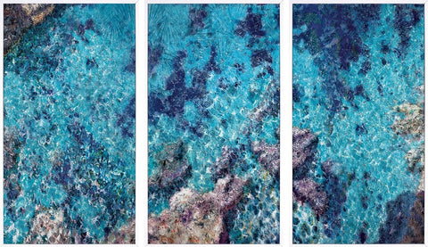 Into the Blue (Triptych) by Antonio Sannino, framed