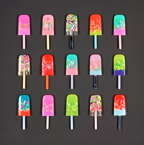 Emma Gibbons, Melting Happiness (15 Lollies) - Framed