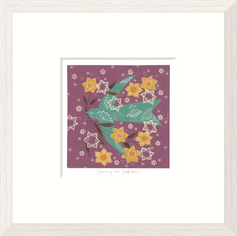 Helen Rhodes, Dancing With Daffodils - Framed