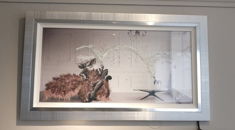 Champagne Chandelier Pink Feather (2020) Clare Wright