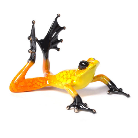 Sunbather Frogman Bronze Sculpture by Tim Cotterill - front profile