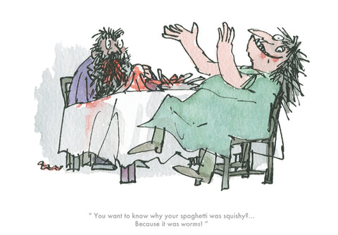 Quentin Blake, It Was Worms - Framed