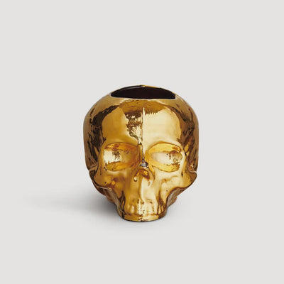 KOSTA BODA - Still Life Skull Votive Gold 85mm