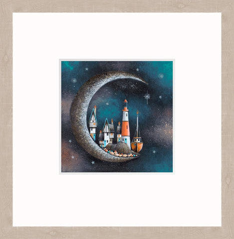 Gary Walton, Harbour Moon - Framed
