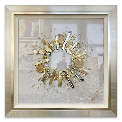 Clare Wright, Velveteen Moonscape White Square - Framed