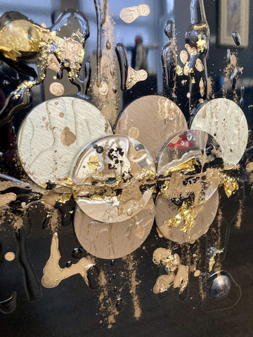 Clare Wright, Orbit Gold Small - Framed