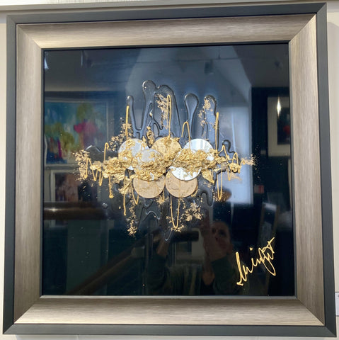 Clare Wright, Orbit Gold Small - Framed