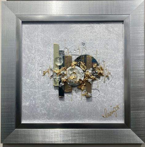 Clare Wright, Velveteen Moonscape White Mini - Framed