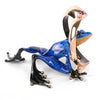 Infatuation Frogman bronze sculpture by Tim Cotterill side view with blue frog and heart motif
