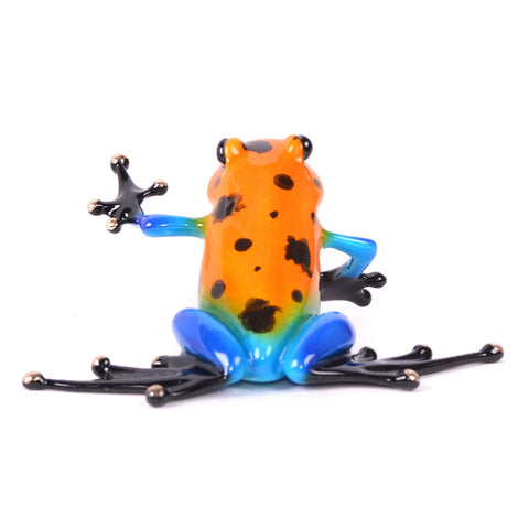 Monarch Frogman Bronze by Tim Cotterill - back sporting royal blue legs, orange body and a mottled back