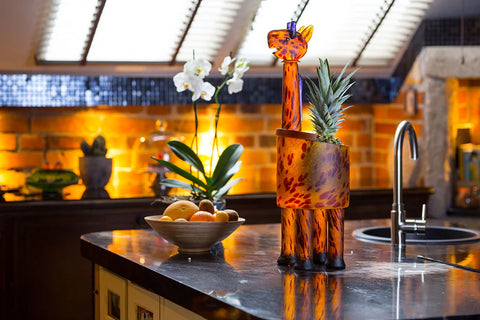 Giraffe Vase Amber