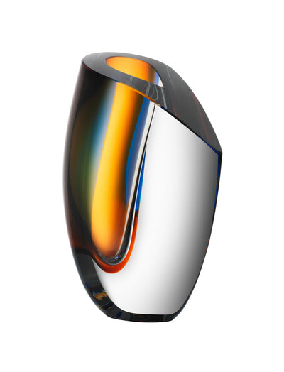 KOSTA BODA - Mirage Vase Blue/Amber 210mm