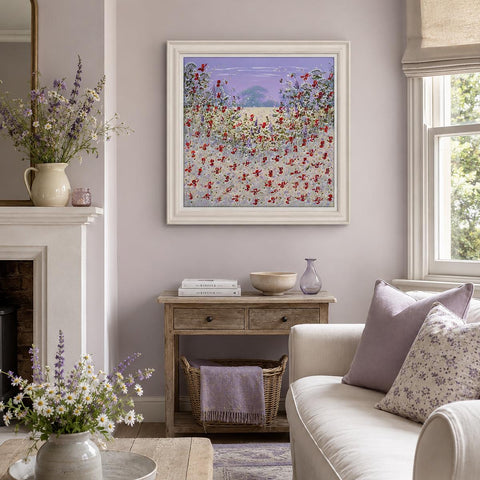 Mary Shaw, Poppies and Bluebells IV Original - Framed