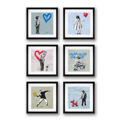 MR BRAINWASH - Love Is The Answer Framed Set Of Six