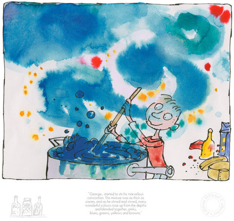 Quentin Blake George's Marvellous Medicine - George Started To Stir His Marvellous Concoction (2017) Framed