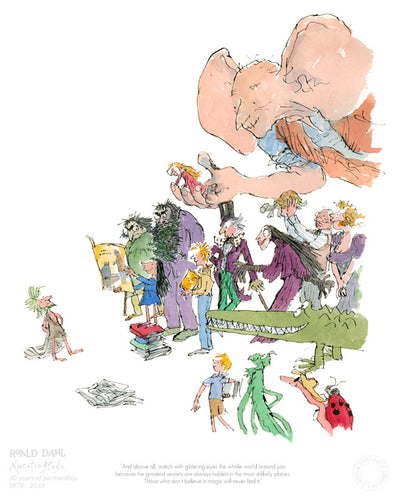 QUENTIN BLAKE - Roald Dahl and Quentin Blake 40th Anniversary - Framed