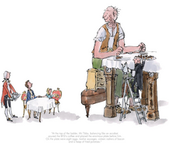 QUENTIN BLAKE - The BFG - The BFG has breakfast with the Queen