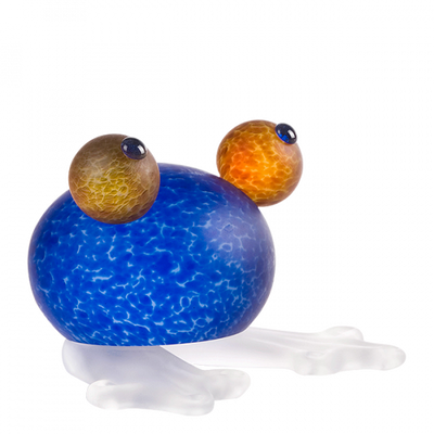 BOROWSKI GLASS - Frog Paperweight Blue