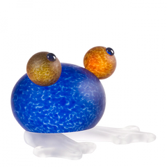 BOROWSKI GLASS - Frog Paperweight Blue