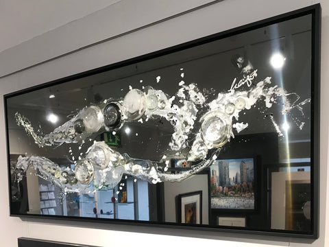 Clare Wright, Silver Bubbles - Framed