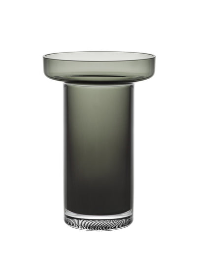 KOSTA BODA - Limelight Smokey Grey Rose Vase  Tall 230mm