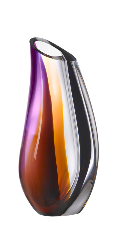 KOSTA BODA - Orchid Vase Lilac/Amber 280mm