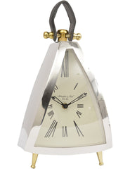 LIBRA - Isosceles Mantel Clock With Leather