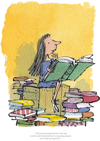 Quentin Blake, The Books Transported Her - Framed